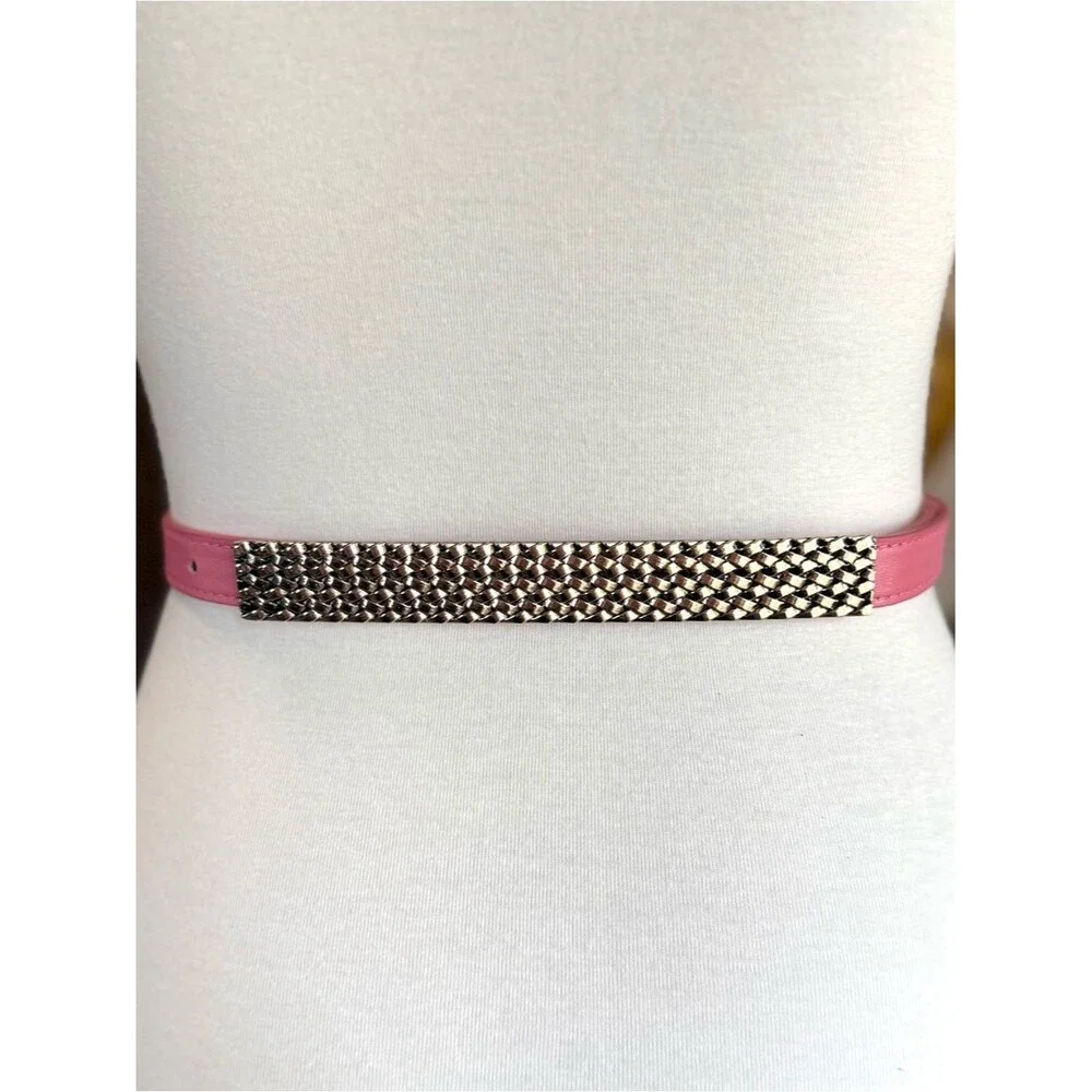 NWT Salmon Women’s Faux Leather Belt with Gold-Tone Detail fits 26-32”
